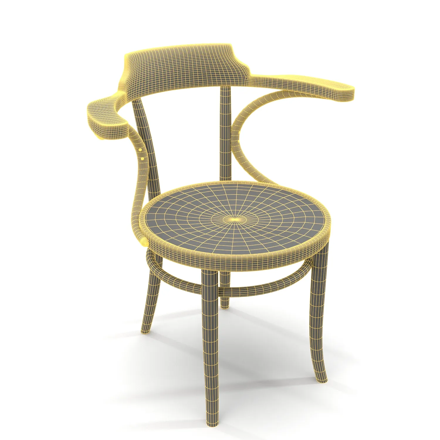Polish Thonet Bentwood Chair PBR 3D Model_07